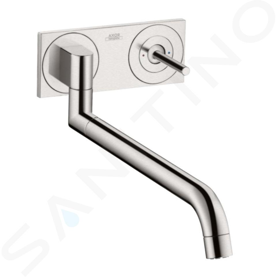 Axor Uno - Miscelatore a leva per lavabo da incasso, finitura in acciaio inox 38815800