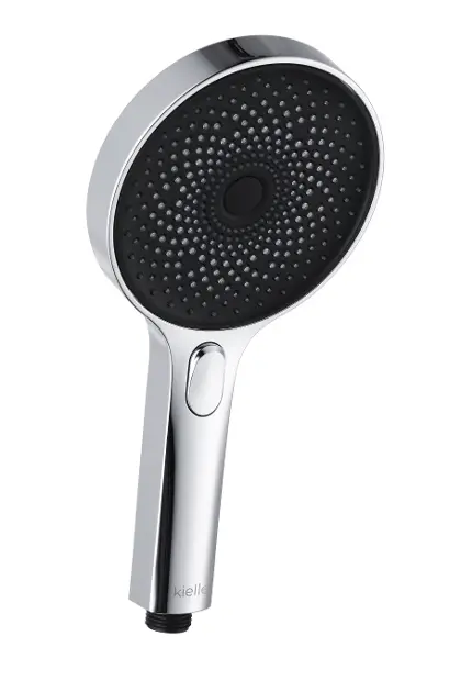 kielle Oudee - Cabezal de ducha 130, 3 chorros, EcoSpare, cromo/negro 20402000E