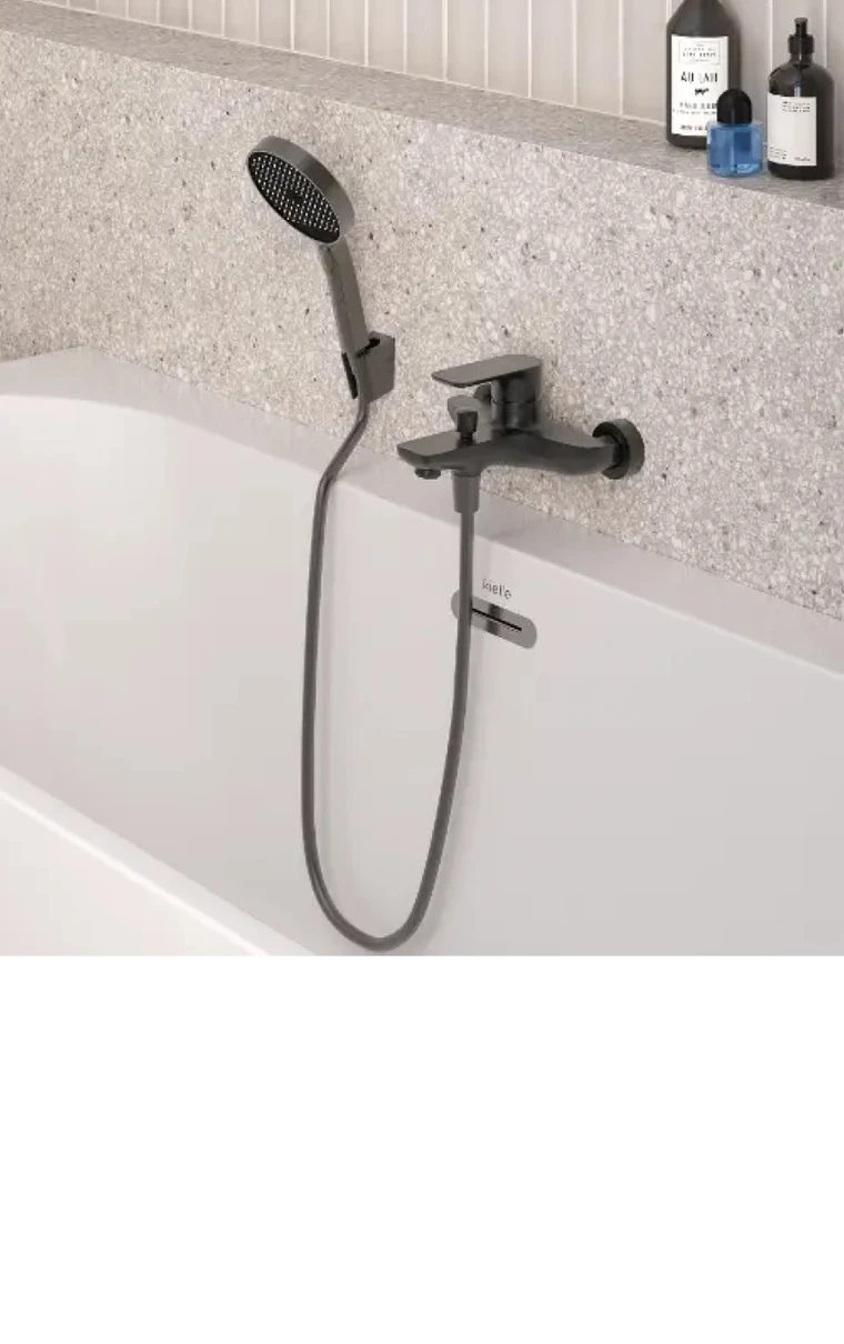 kielle Oudee - Pommeau de douche 130, 3 jets, EcoSpare, gun metal/noir 20402013E