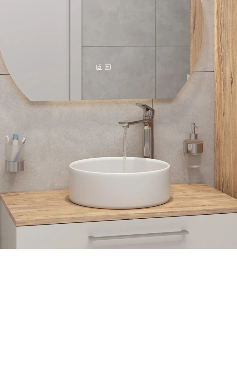 kielle Idolio - Umývadlo na dosku, priemer 36 cm, biela 30624430
