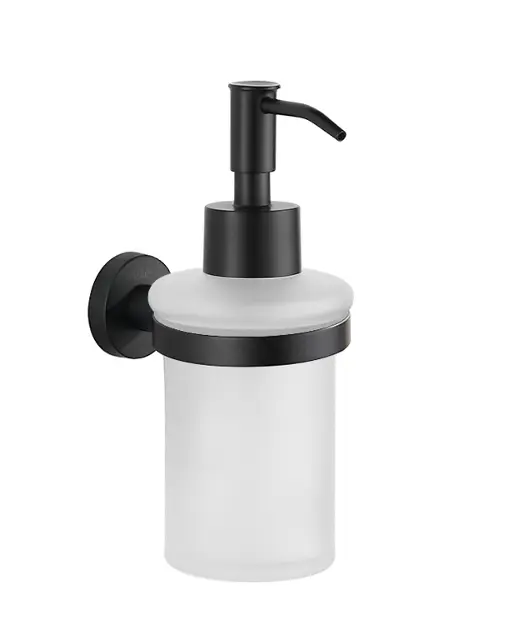 kielle Oudee - Dávkovač mýdla s držákem, matné sklo/matná černá 40102034