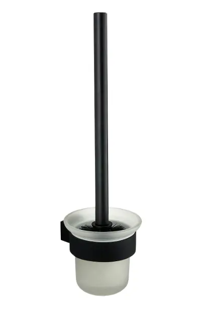 kielle Vega - Brosse WC murale avec support, verre dépoli/noir mat 40518024