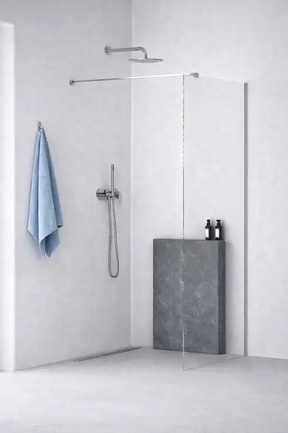 kielle Meara - Perete de duș Walk-In 110 x 200 cm, cromat/sticlă transparentă 20726WI1100