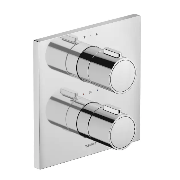 Duravit - Termostatická baterie pod omítku, pro 2 spotřebiče, s tělesem, chrom TH4200007010IIJ1