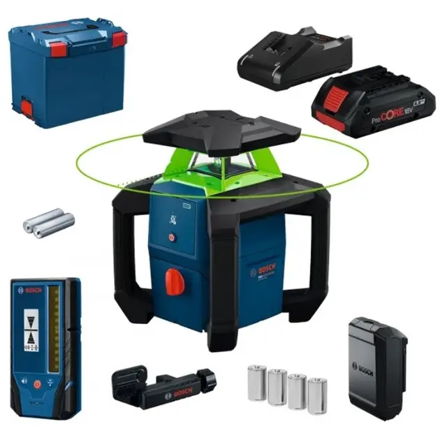 Bosch - 18V AKU ротационен лазер GRL18V-3-31G, обхват 300 m, 1x 4.0 AH Li-Ion батерия, зарядно устройство 0601061G00