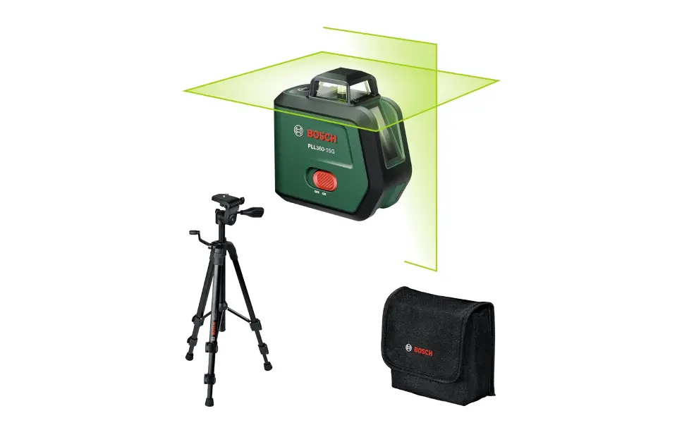 Bosch - 3.6V батериен кръстосан лазер PLL360-15G, обхват 30 m, 1x батерия 2.0 Ah Li-Ion 0603663K01