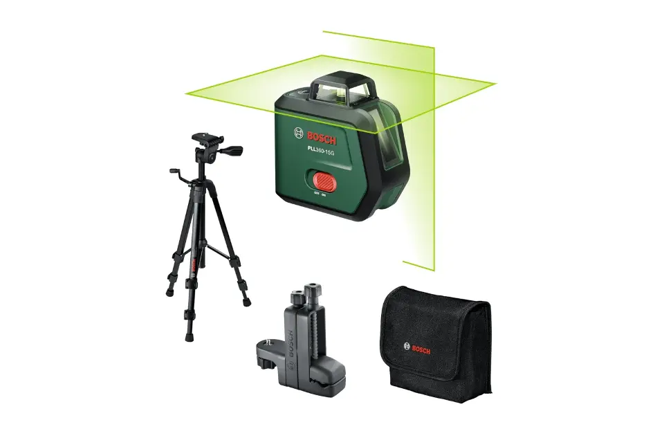 Bosch - 3.6V батериен кръстосан лазер PLL360-15G, обхват 30 m, 1x батерия 2.0 Ah Li-Ion 0603663K02