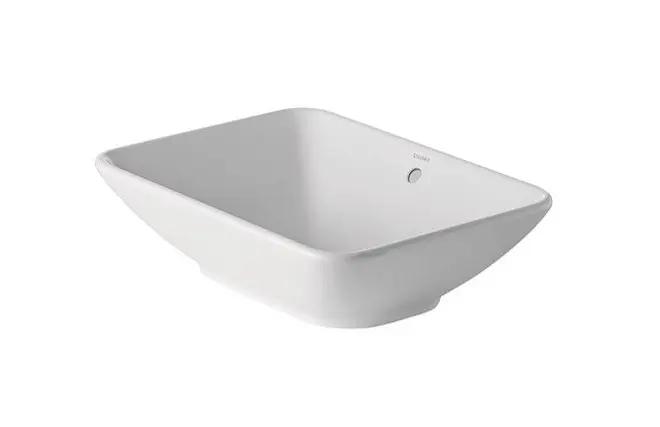 Duravit Bacino - Aufsatzwaschbecken, 55 x 42 cm, mit Überlauf, ohne Hahnloch, DuraShield, weiß 033452AA00