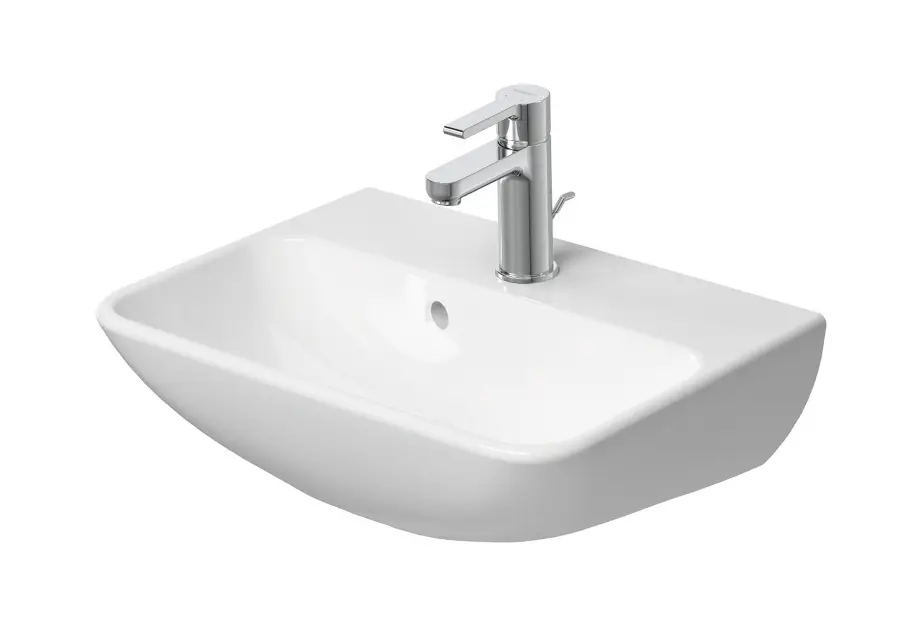 E-shop Duravit ME by Starck - Umývadielko 45x32 cm, s prepadom, bez otvoru na batériu, DuraShield, biela 071945AA10