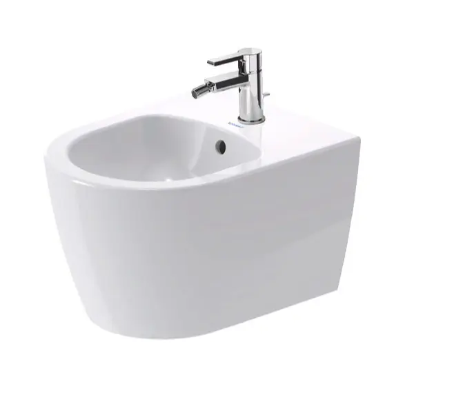 Duravit ME by Starck - Bidet suspendu, avec trop-plein, trou pour robinetterie, DuraShield, blanc mat 229015AC00