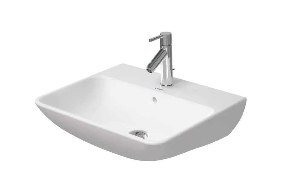E-shop Duravit ME by Starck - Umývadlo 55x44 cm, s prepadom, otvor na batériu, DuraShield, matná biela 233555AC00