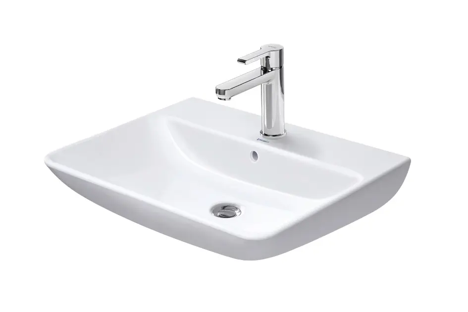 Duravit ME by Starck - Lavabo de 65x49 cm, con rebosadero, orificio para grifo, DuraShield, blanco. 233565AA00
