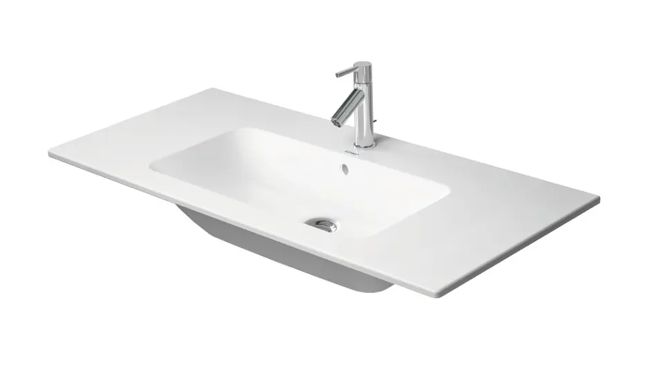 E-shop Duravit ME by Starck - Umývadlo 103x49 cm, s prepadom, otvor na batériu, DuraShield, biela 233610AA00