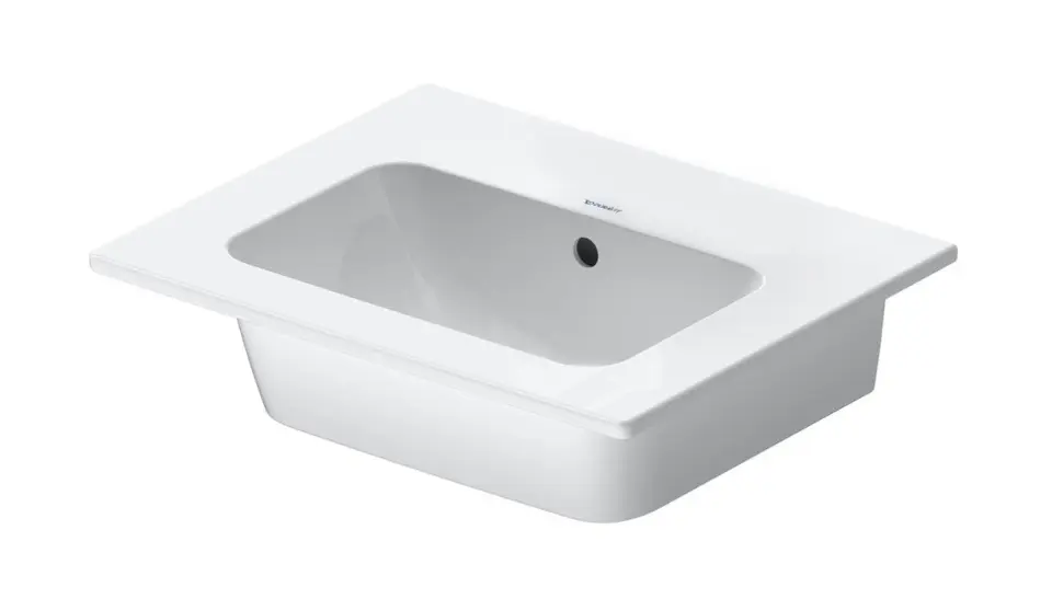 E-shop Duravit ME by Starck - Umývadlo 53x43 cm, s prepadom, bez otvoru na batériu, DuraShield, biela 233653AA60