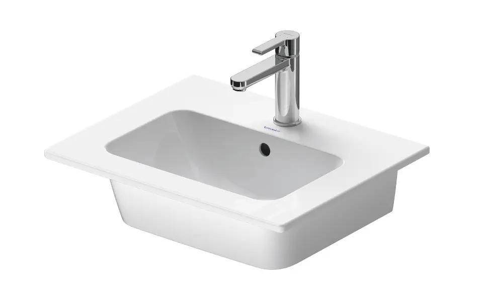 E-shop Duravit ME by Starck - Umývadlo 53x43 cm, s prepadom, otvor na batériu, DuraShield, matná biela 233653AC00
