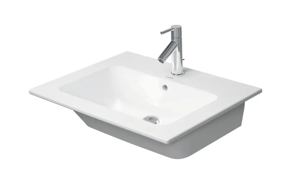 Duravit ME by Starck - Umývadlo 63x49 cm, s prepadom, otvor na batériu, DuraShield, biela 233663AA00