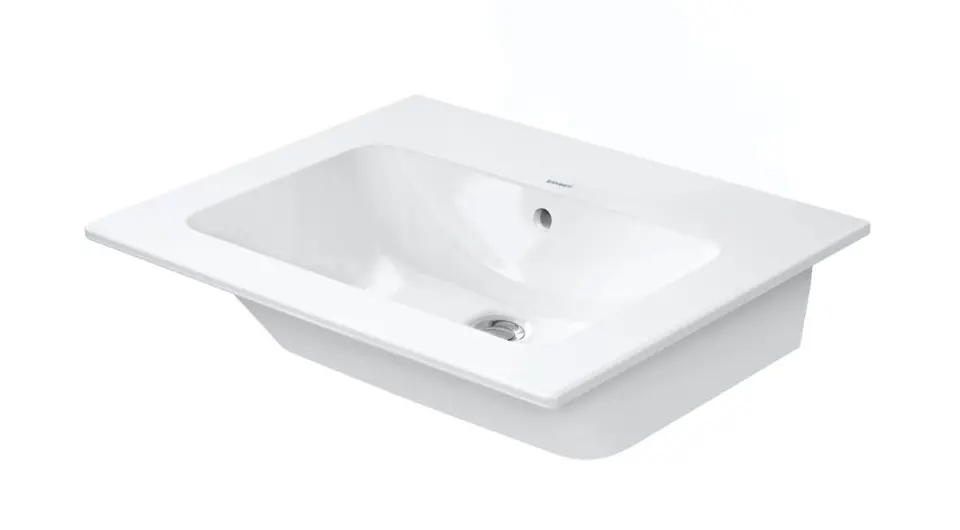 E-shop Duravit ME by Starck - Umývadlo 63x49 cm, s prepadom, bez otvoru na batériu, DuraShield, matná biela 233663AC60