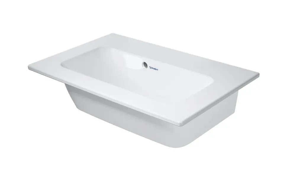 E-shop Duravit ME by Starck - Umývadlo 63x40 cm, s prepadom, bez otvoru na batériu, DuraShield, matná biela 234263AC60