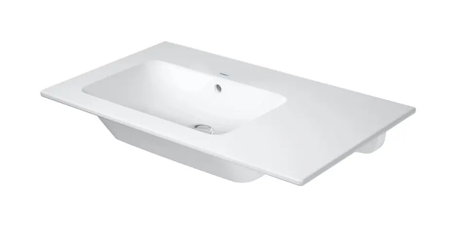 E-shop Duravit ME by Starck - Umývadlo 83x49 cm, s prepadom, bez otvoru na batériu, plocha na odkladanie vpravo, DuraShield, matná biela 234583AC60