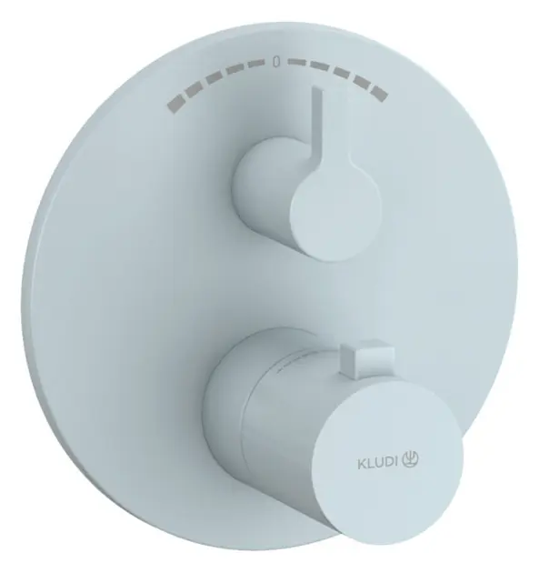 Kludi Nova Fonte - Grifo termostático empotrado, para 2 salidas, azul claro mate 20810O415