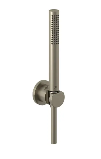 Kludi Nova Fonte - Conjunto de cabezal de ducha, soporte y manguera, níquel cepillado 20850N5-15
