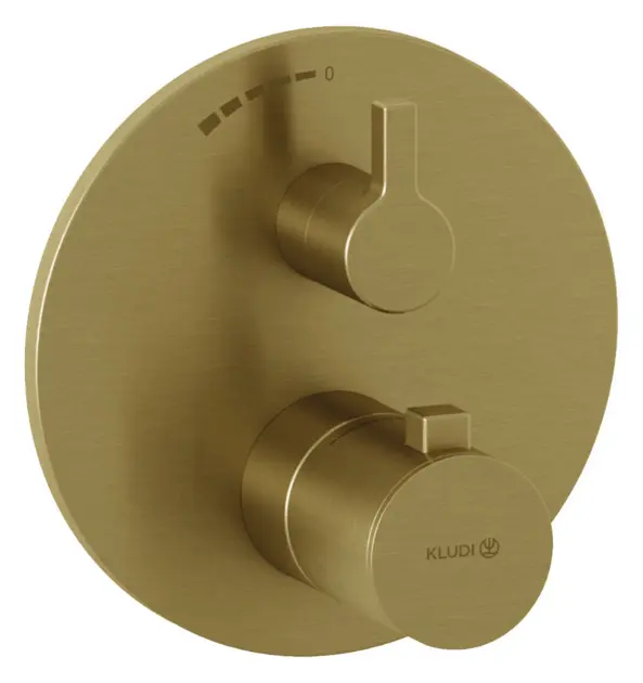 Kludi Nova Fonte - Grifo de ducha termostático empotrado, oro cepillsdo 20885N015
