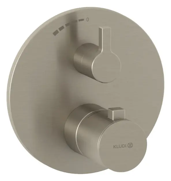 Kludi Nova Fonte - Grifo termostático de ducha empotrado, níquel cepillado 20885N515