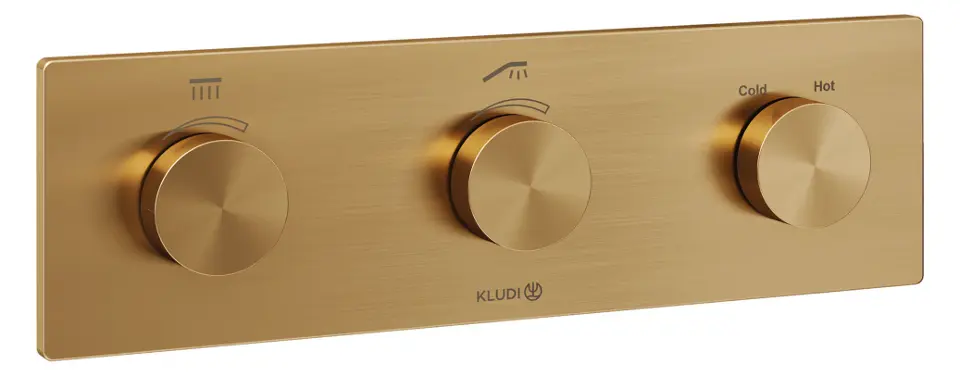 Kludi Tronic - Baterie termostatată, încastrată, pentru 2 consumatori, bronz periat 38300N1-00