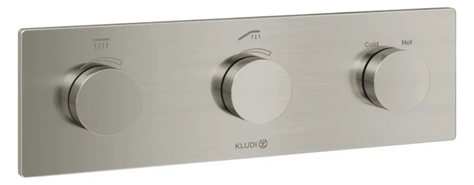 Kludi Tronic - Baterie termostatată, încastrată, pentru 2 consumatori, nichel periat 38300N5-00