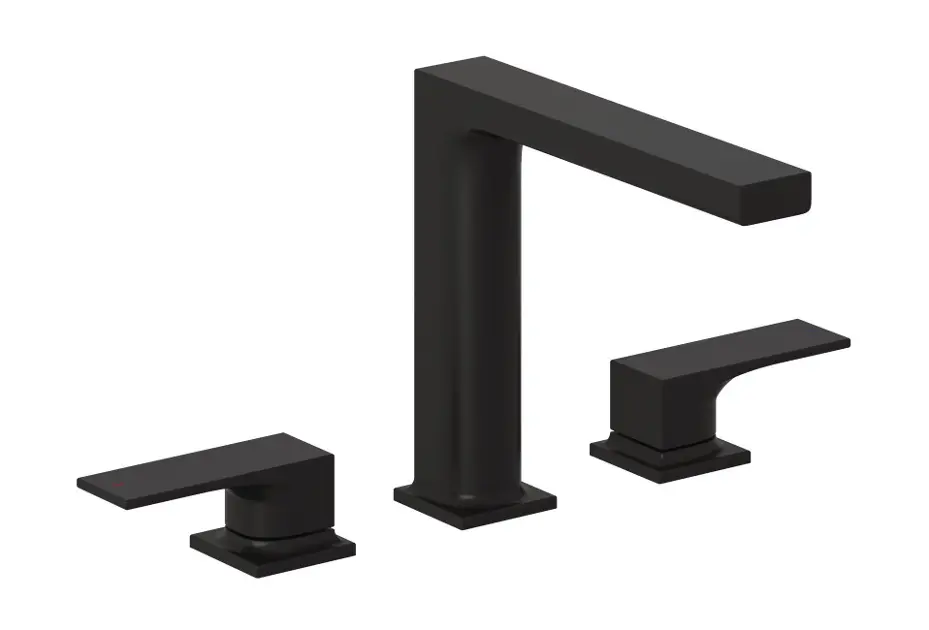 Kludi Decus - Umývadlová batéria s výpusťou Push-Open, 3-otvorová inštalácia, matná čierna 543933975