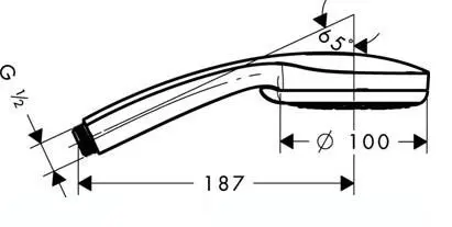Hansgrohe Croma C 100 - Douchette à Main 3 Jets - Chromé, 10.2 Cm, Technologie QuickClean