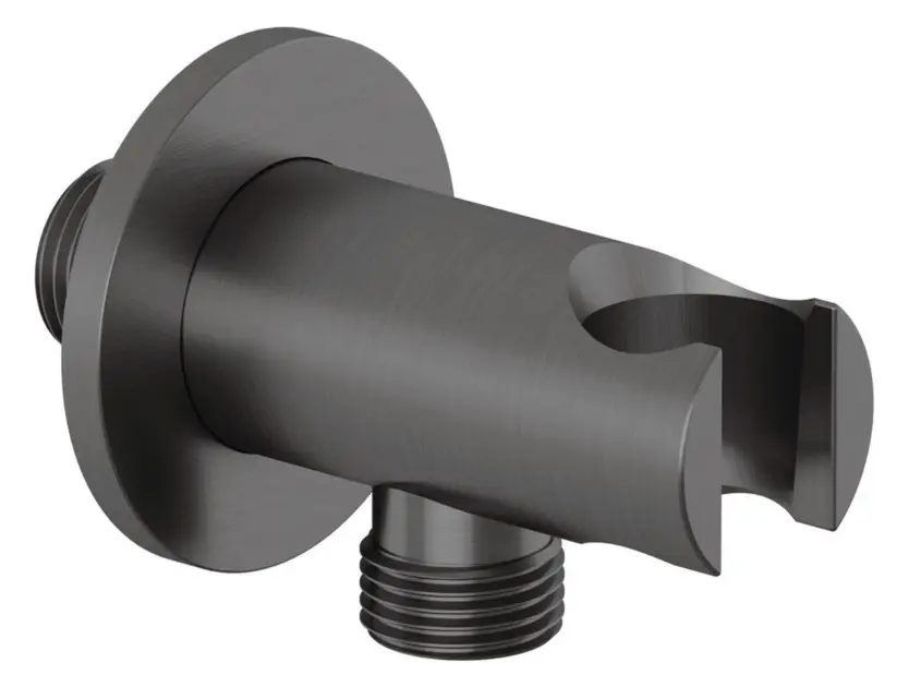 Levně Kludi A-Qa - Sprchové kolínko s držákem, broušený Gunmetal 65567N2-00
