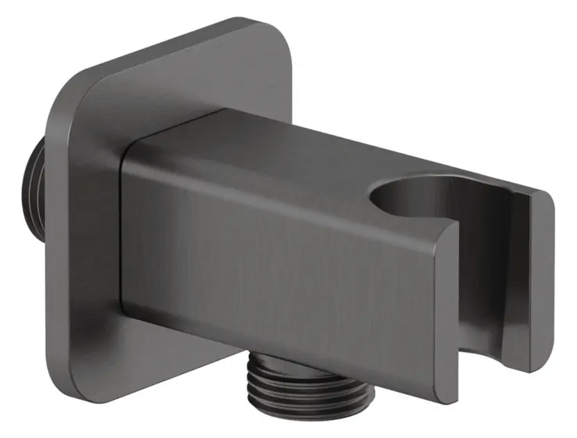 Levně Kludi A-Qa - Sprchové kolínko s držákem, broušený Gunmetal 65568N2-00