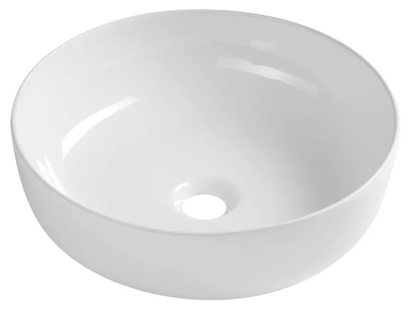 E-shop Sapho - Umývadlo na dosku Rondea, priemer 41 cm, bez prepadu, bez otvoru na batériu, biela AR445