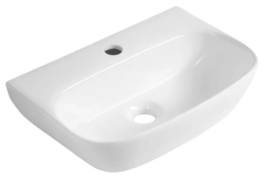 Aqualine Flanny - Umývátko 46x31 cm, bez přepadu, otvor pro baterii, bílá NP396