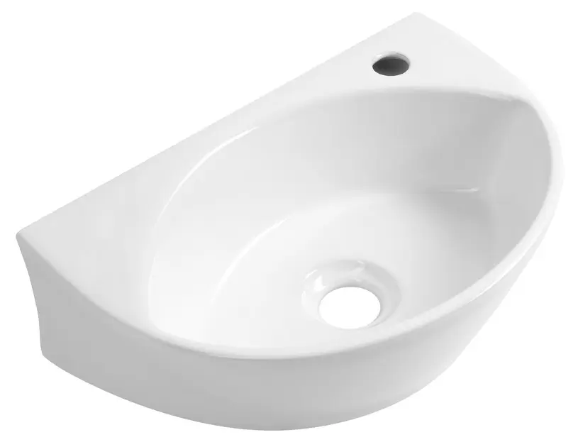 Aqualine Liza - Umývátko 40x27 cm, bez přepadu, otvor pro baterii, bílá NP412