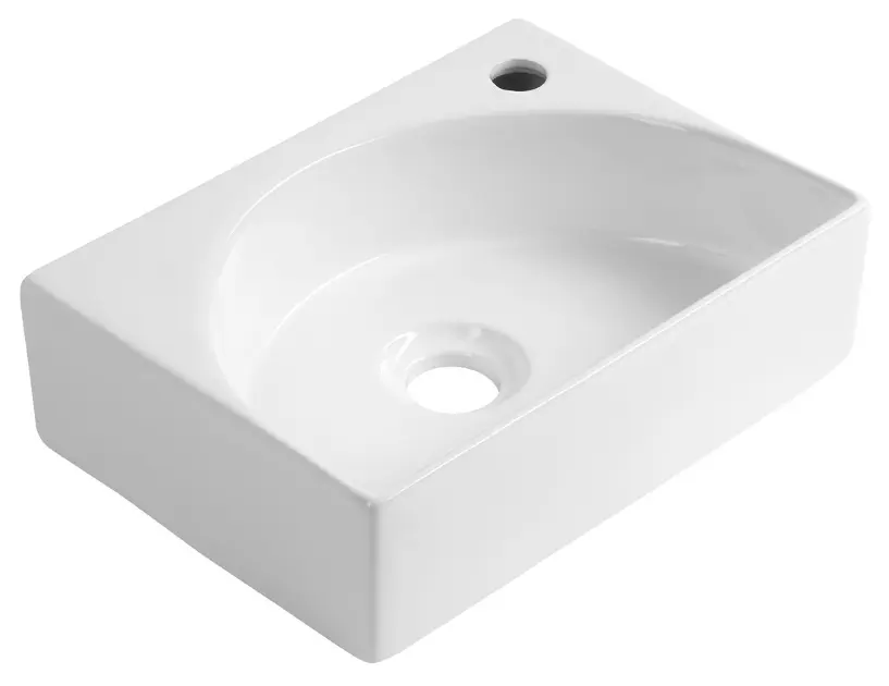 Aqualine Rubic - Umývátko 34x25 cm, bez přepadu, otvor pro baterii, bílá NP452