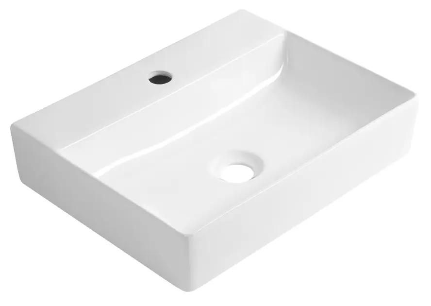 Aqualine Soyo - Lavabo de 46x36 cm, sin rebosadero, con orificio para grifo, blanco NP465