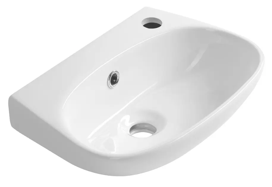 Aqualine Velsa - Umývátko 40x29 cm, s přepadem, otvor pro baterii, bílá NP479