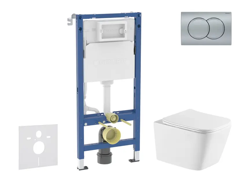 Geberit Duofix - Set predstenovej inštalácie, klozetu Arkas I a dosky softclose, tlačidlo Delta01, matný chróm SANI11CA2117