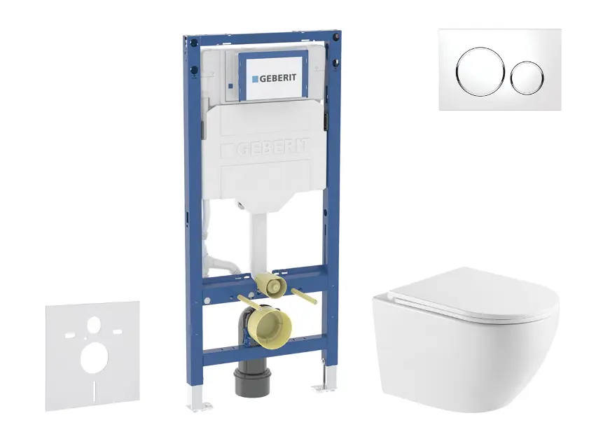 Geberit Duofix - Set predstenovej inštalácie, klozetu Oudee a dosky softclose, tlačidlo Sigma20, biela/chróm SANI11CA31118