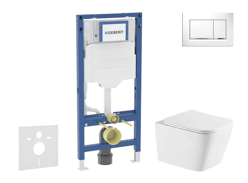 Geberit Duofix - Set predstenovej inštalácie, klozetu Arkas I a dosky softclose, tlačidlo Sigma20, biela/chróm SANI11CA31141
