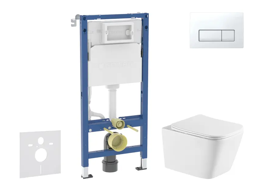 Geberit Duofix - Set predstenovej inštalácie, klozetu Arkas I a dosky softclose, tlačidlo Delta50, alpská biela SANI11CA31147