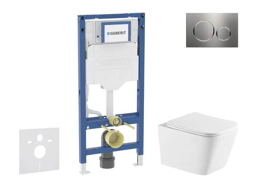 Geberit Duofix - Set predstenovej inštalácie, klozetu Arkas I a dosky softclose, tlačidlo Sigma20, nerezová SANI11CA6174