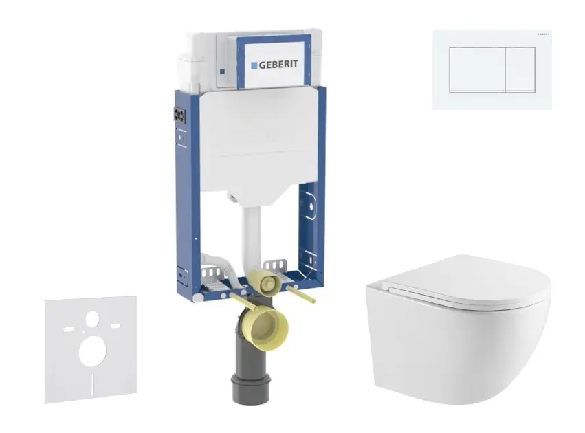 Geberit Kombifix - Set předstěnové instalace, klozetu Oudee a sedátka softclose, tlačítko Sigma20, bílá/bílá mat SANI15CA3145