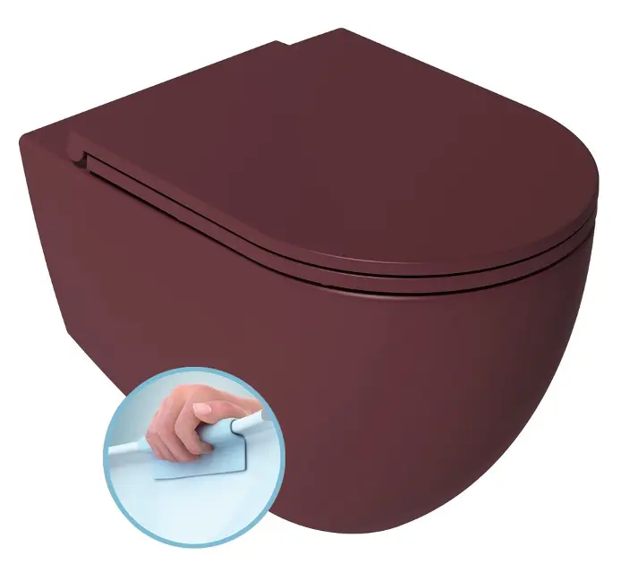 Sapho Isvea Infinity - WC suspendu, Rimless, maroon red 10NF02005-2R
