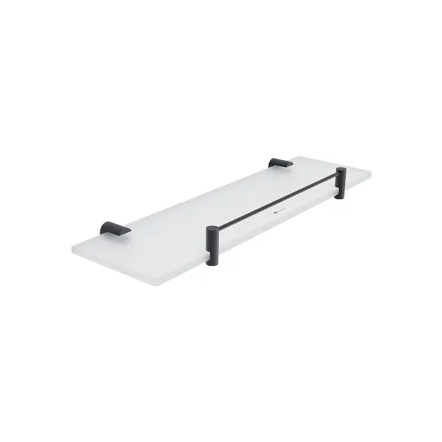 Nimco Bormo - Polička, dĺžka 40 cm, sklo/matná čierna BRC 11091BX-40-90