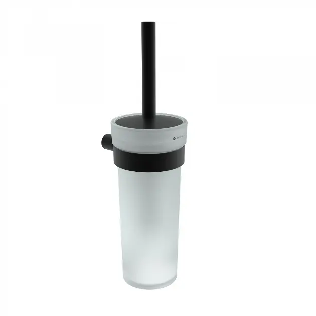 Levně Nimco Bormo - WC štětka nástěnná s držákem, sklo/matná černá BRC 11094W-90