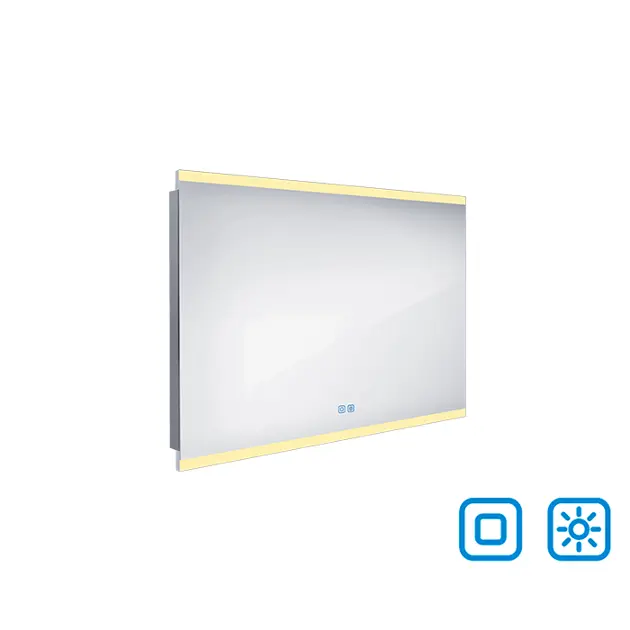 Levně Nimco - Zrcadlo s LED osvětlením, 100x70 cm, dvěma dotykovými senzory ZP 12004VX