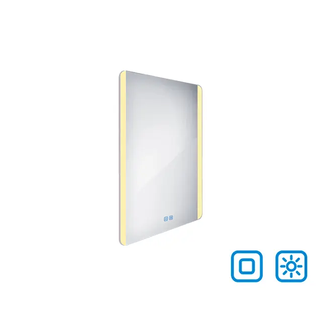 Levně Nimco - Zrcadlo s LED osvětlením, 50x70 cm, dvěma dotykovými senzory ZP 17001VX